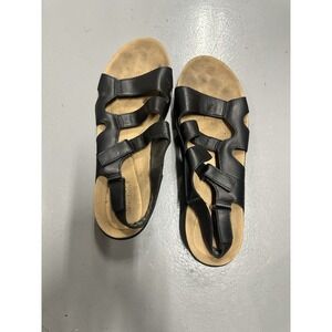 Clarks Collection Black Leather Sandals Laurieannstyle Women's Size 10.5